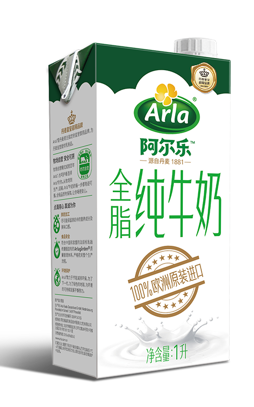 Arla阿尔乐牛奶 全脂纯牛奶康美包 1L