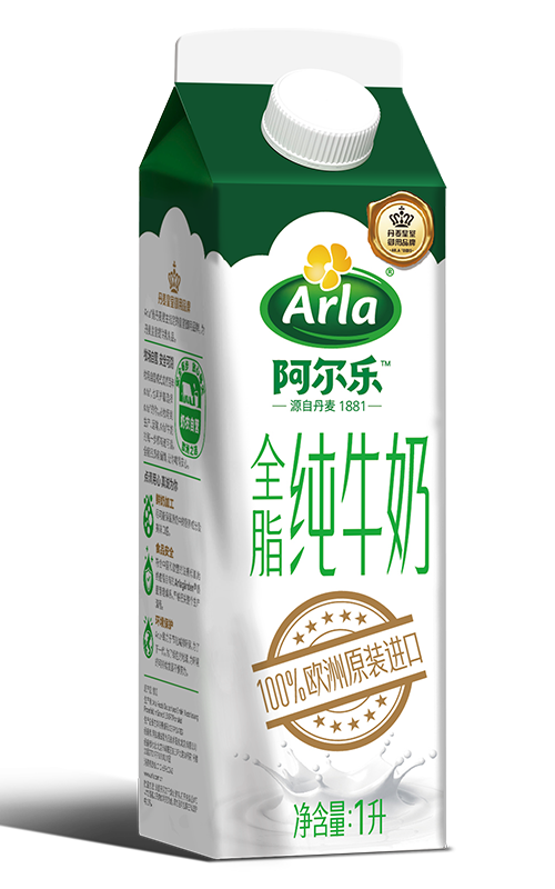 Arla阿尔乐牛奶 全脂纯牛奶屋顶包 1L